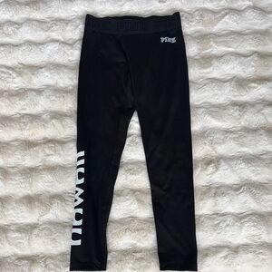 PINK Victoria's Secret Ultimate Black Leggings with White HAWAII Lettering